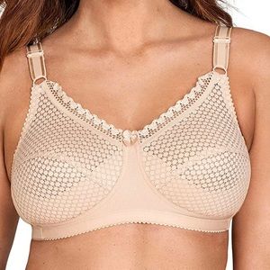 Miss Mary of Sweden Cotton Dots Non-Wired Bra  50C Firm Support Beige Nude 2248